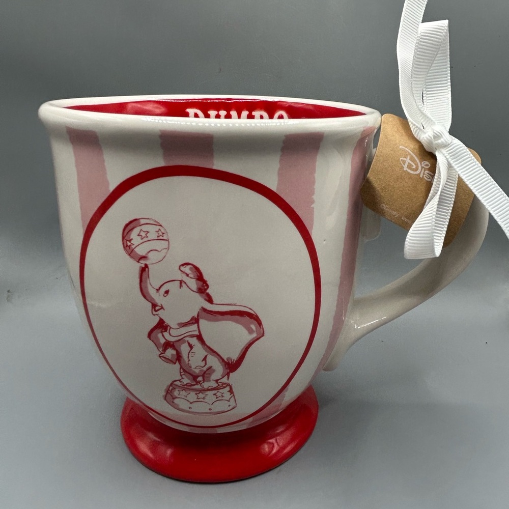 Rae Dunn Disney DUMBO Circus Striped Red Mug Large New Release 2025 NEW